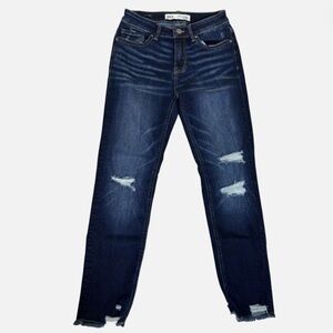 BKE Stella Mid Rise Straight Fit Ankle Distressed Women's 26 Stretch (ABK18A)